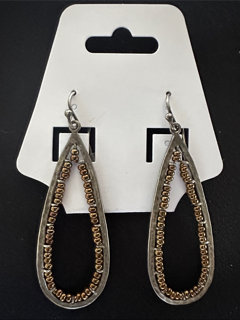 Silpada EUC Sterling & bronze teardrop dangle earrings. Stamped 925